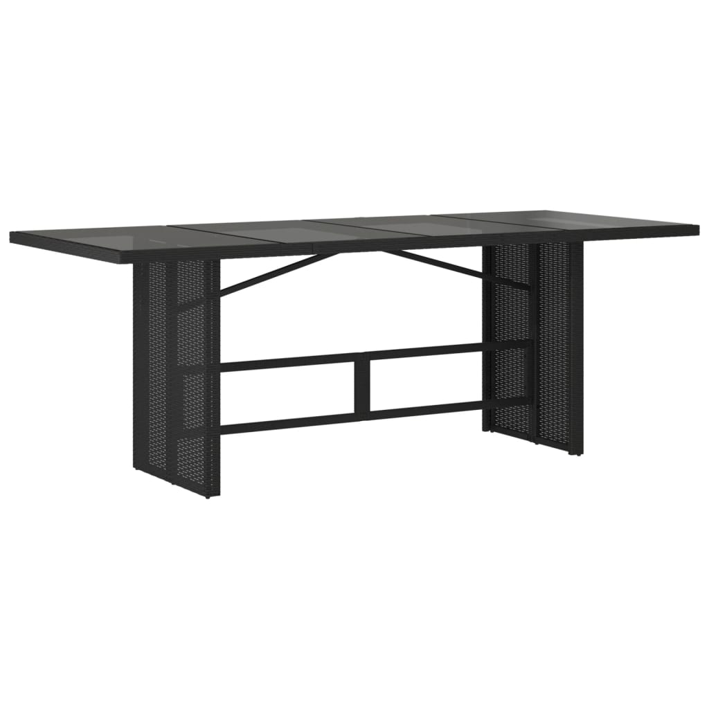 Ensemble à manger de jardin coussins 7pcs Noir Résine tressée