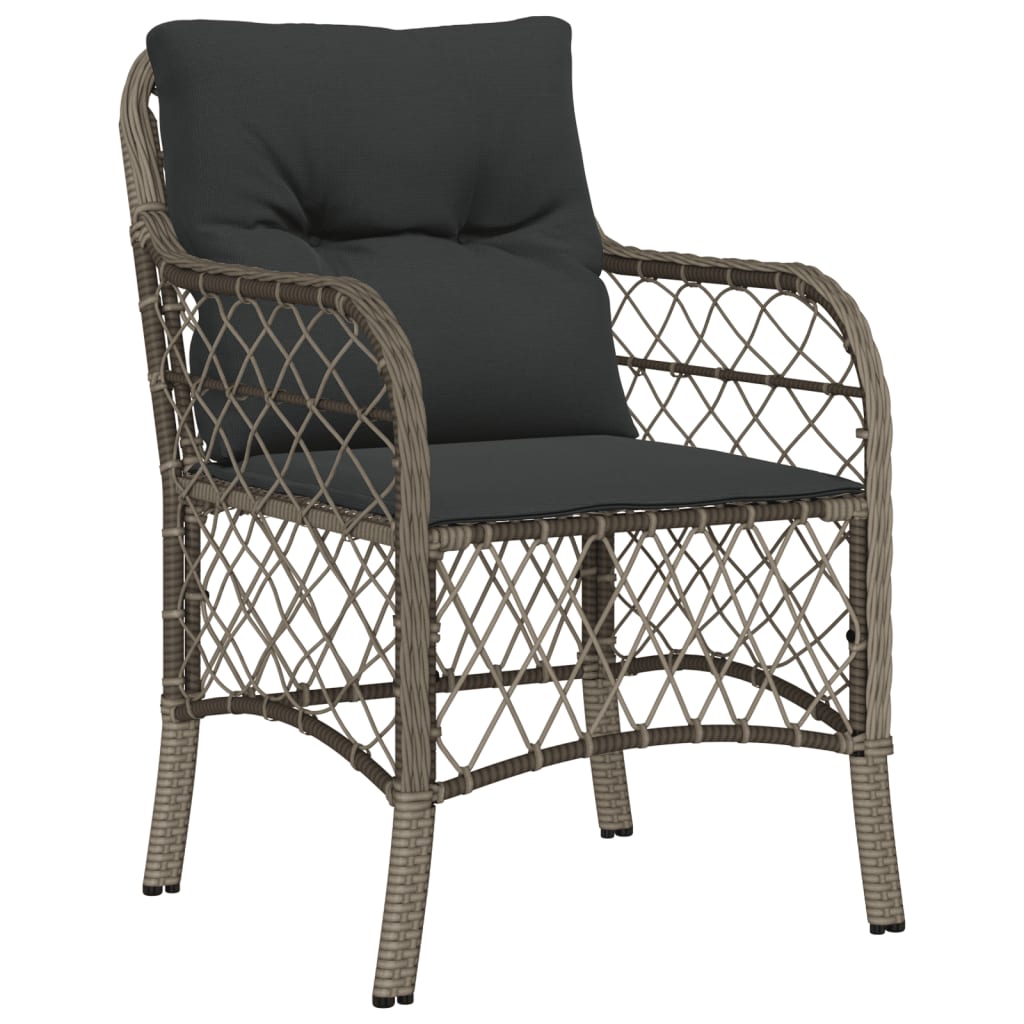 Ensemble à manger de jardin 5 pcs coussins gris résine tressée