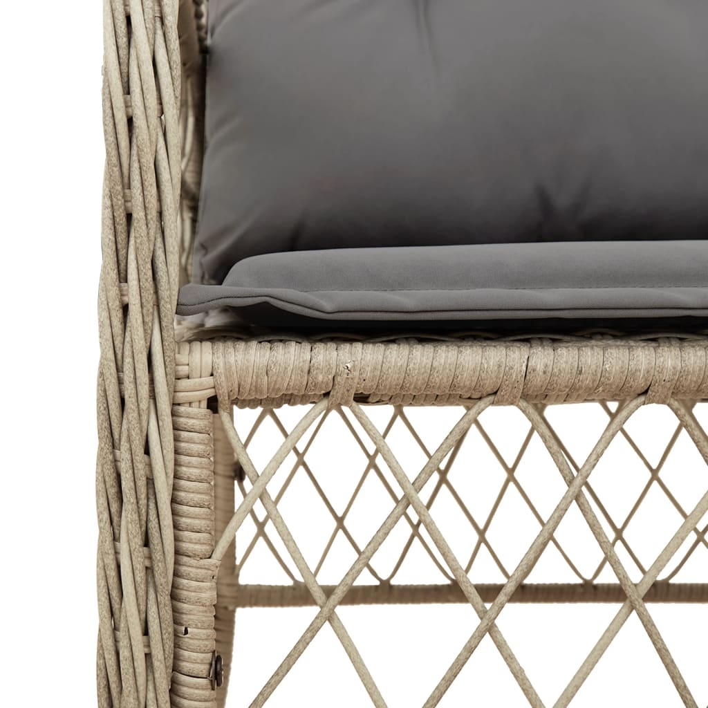 Ensemble de bistro 3 pcs coussins mélange beige résine tressée