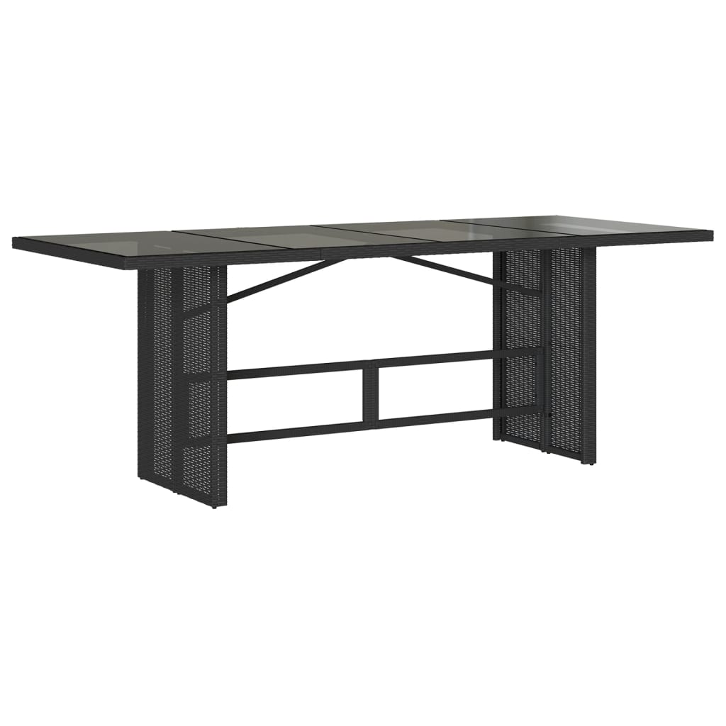 Ensemble à manger de jardin coussins 7pcs Noir Résine tressée