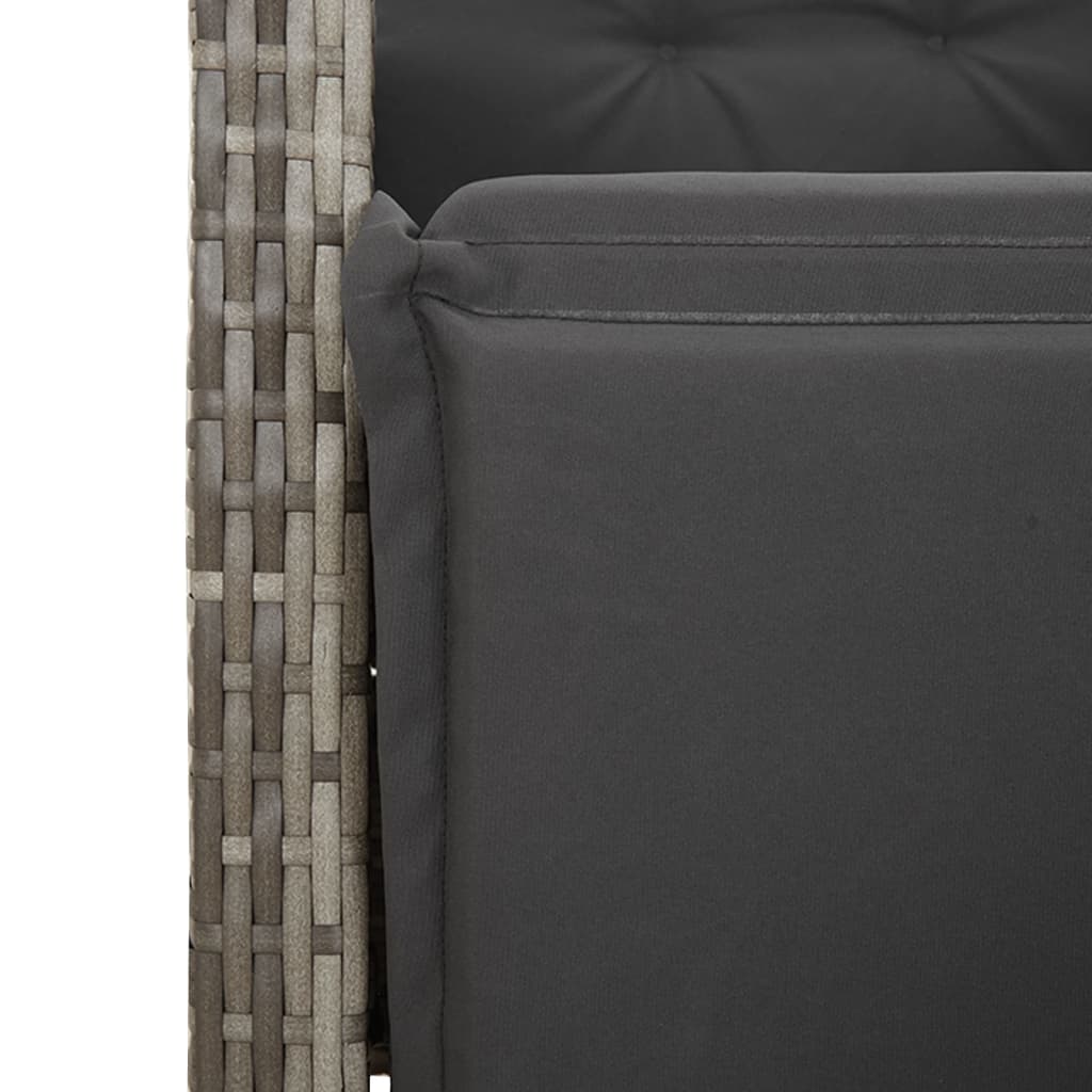 Ensemble à manger de jardin 5 pcs coussins gris résine tressée