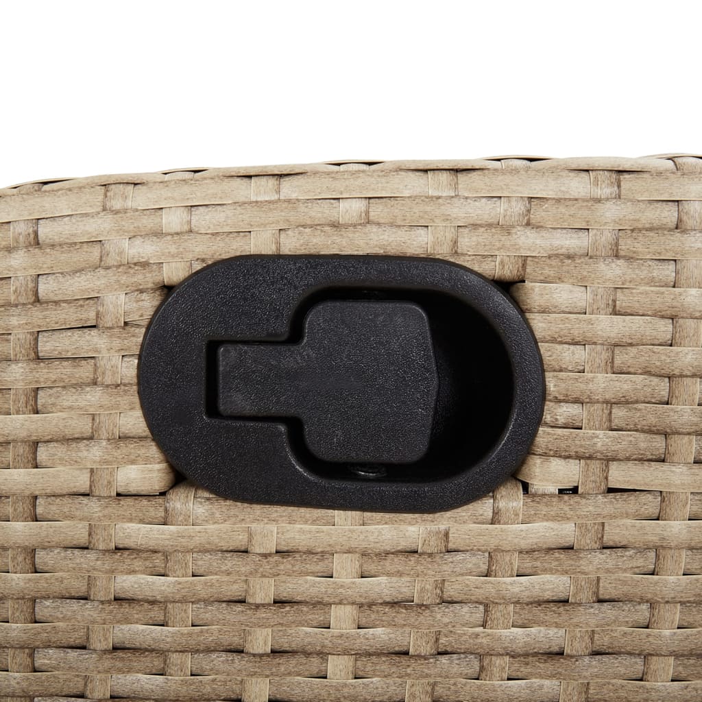 Ensemble à manger de jardin et coussins 3 pcs Beige poly rotin