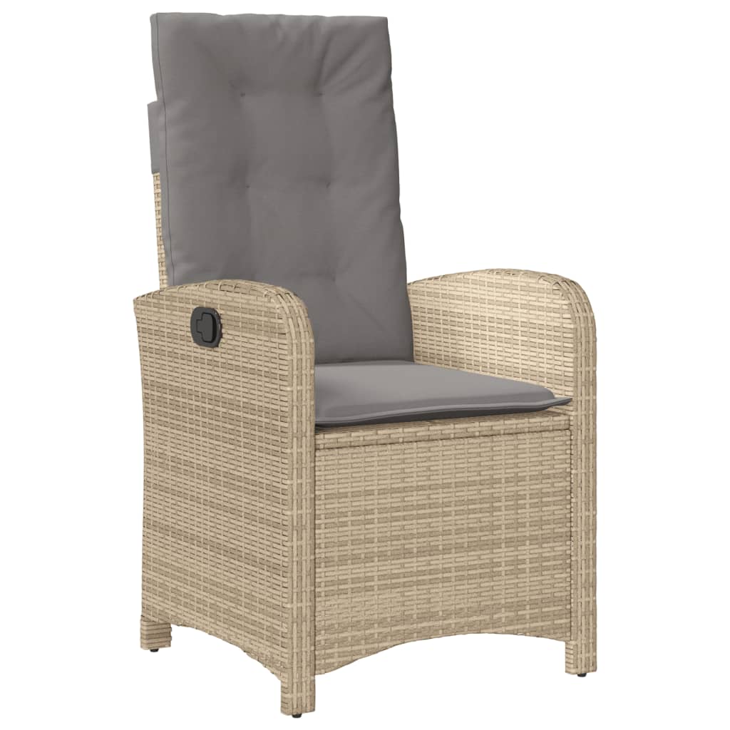 Ensemble à manger de jardin coussins 5 pcs mélange beige rotin