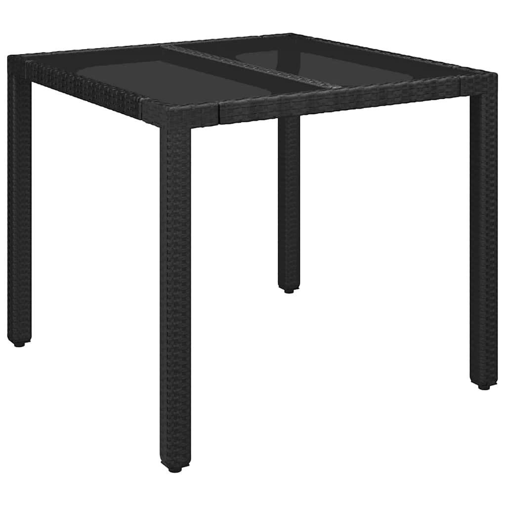 Ensemble de bistro 3 pcs avec coussins noir résine tressée