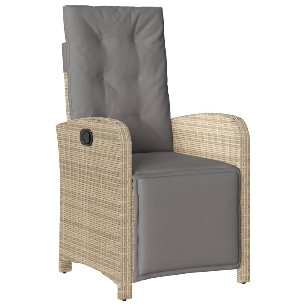 Ensemble à manger de jardin avec coussins 5pcs Beige poly rotin