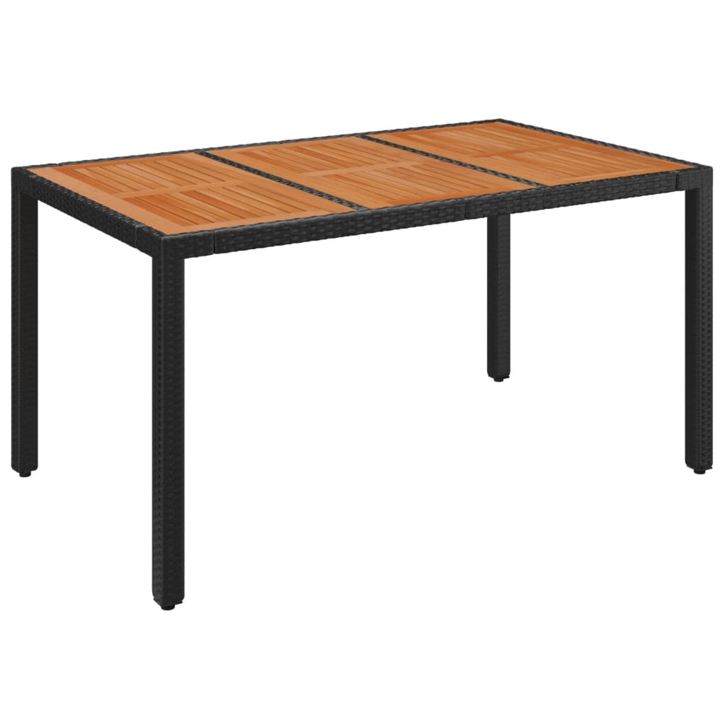 Ensemble à manger de jardin coussins 7pcs Noir Résine tressée