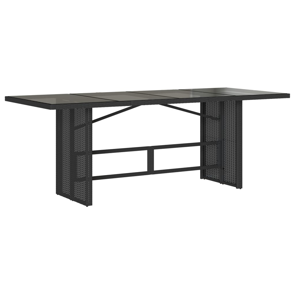 Ensemble à manger de jardin coussins 7pcs Noir Résine tressée