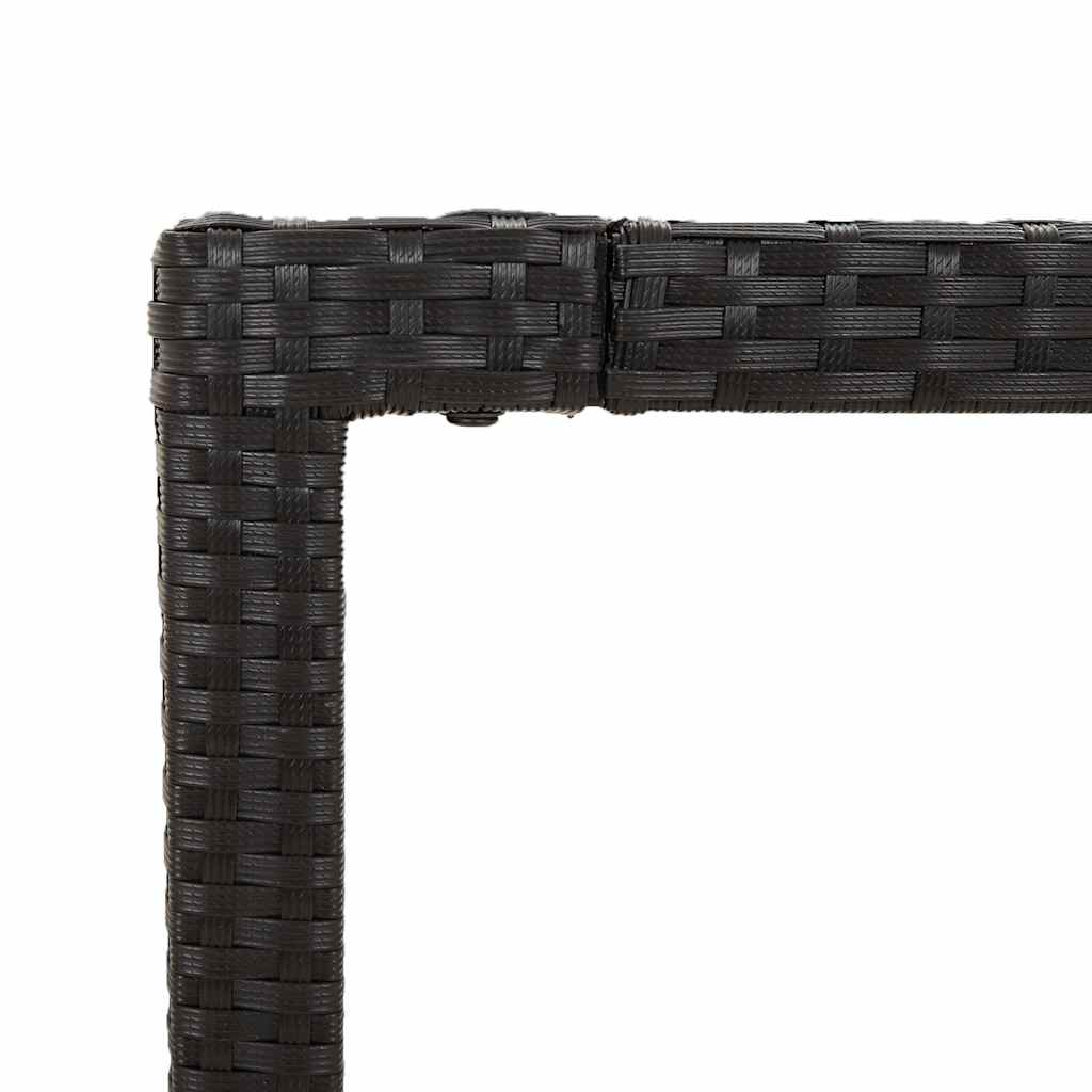 Ensemble à manger de jardin coussins 5pcs Noir Résine tressée