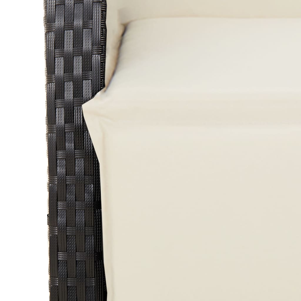 Ensemble à manger de jardin avec coussins 3 pcs Noir