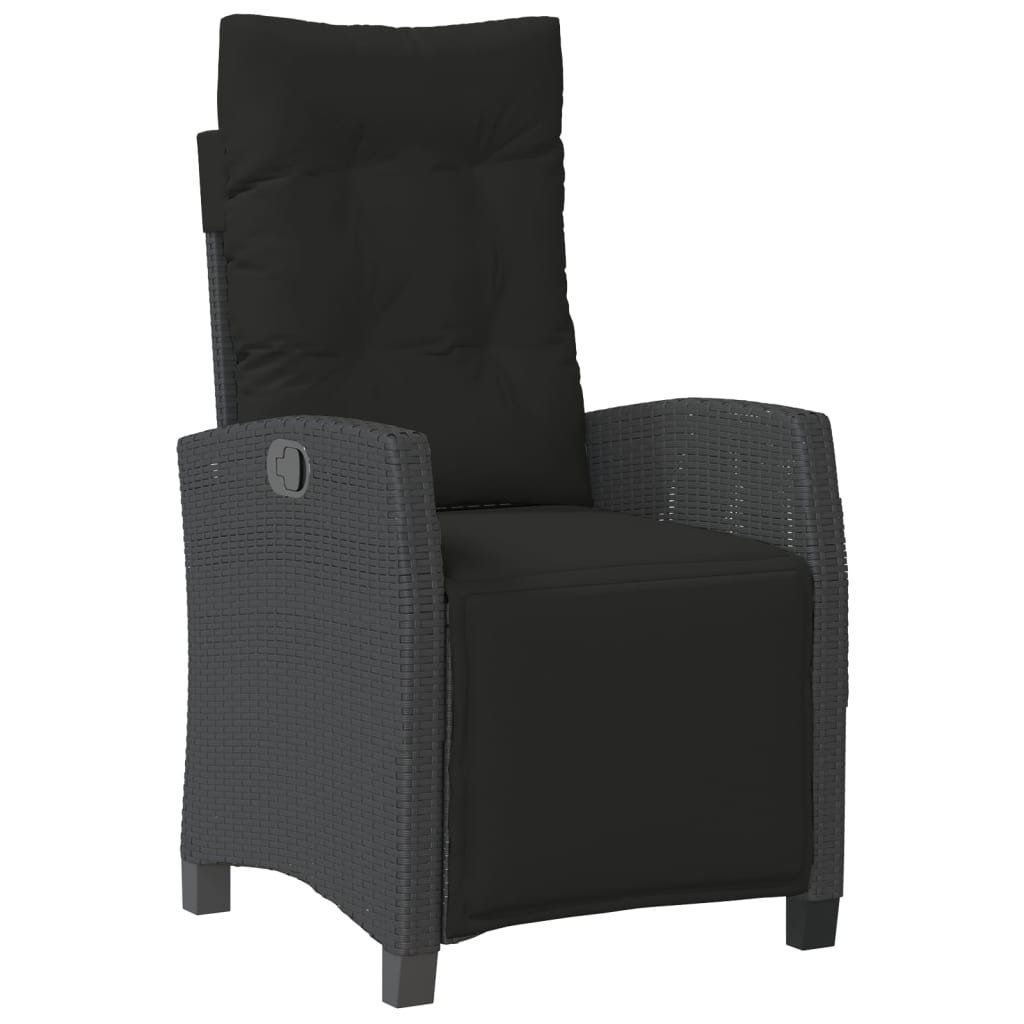 Ensemble à manger de jardin avec coussins 3 pcs Noir
