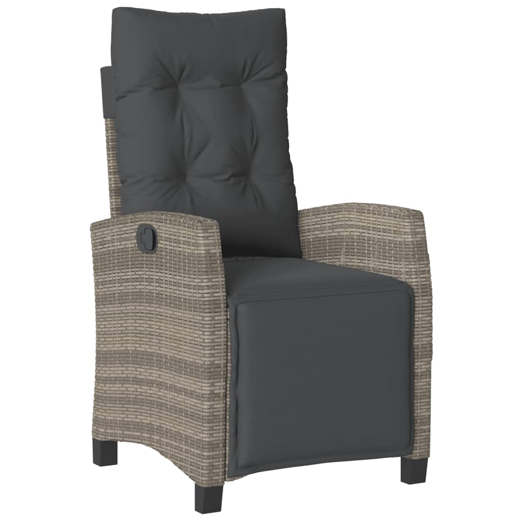 Ensemble à manger de jardin 5 pcs coussins gris résine tressée