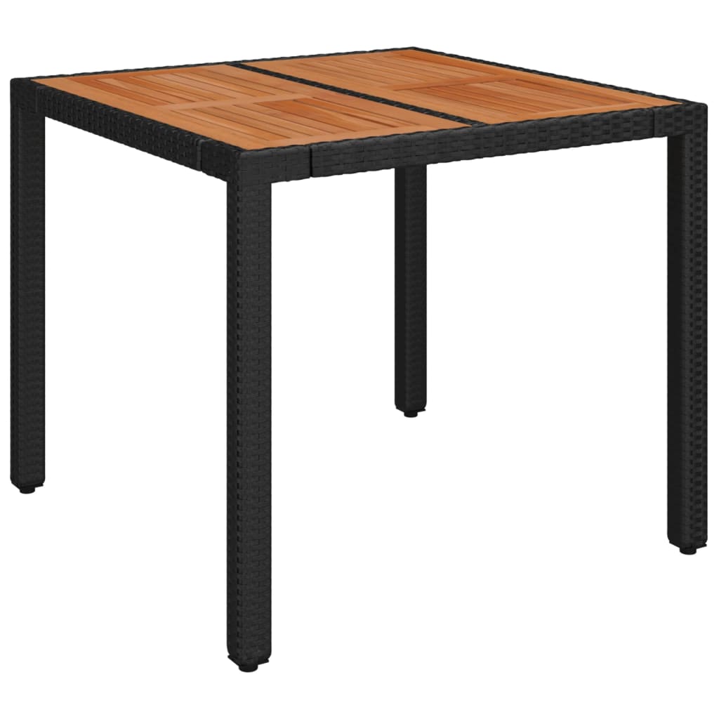 Ensemble à manger de jardin coussins 5pcs Noir Résine tressée
