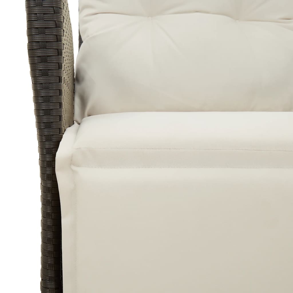 Ensemble à manger de jardin coussins 7pcs Noir Résine tressée