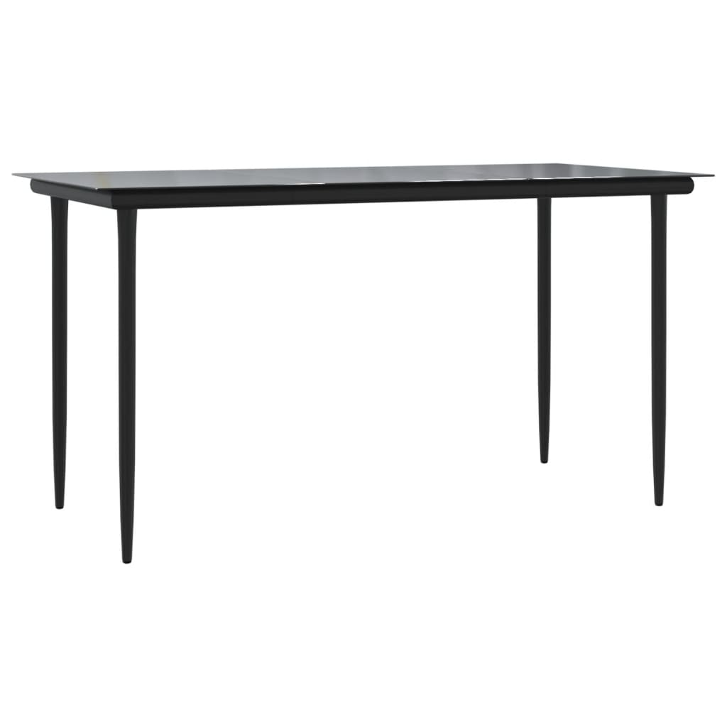 Ensemble à manger de jardin coussins 5pcs Noir Résine tressée