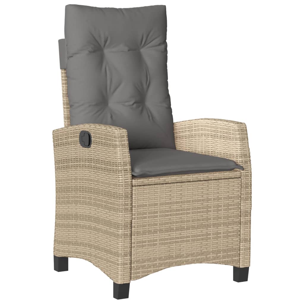 Ensemble à manger de jardin avec coussins 5pcs Beige poly rotin
