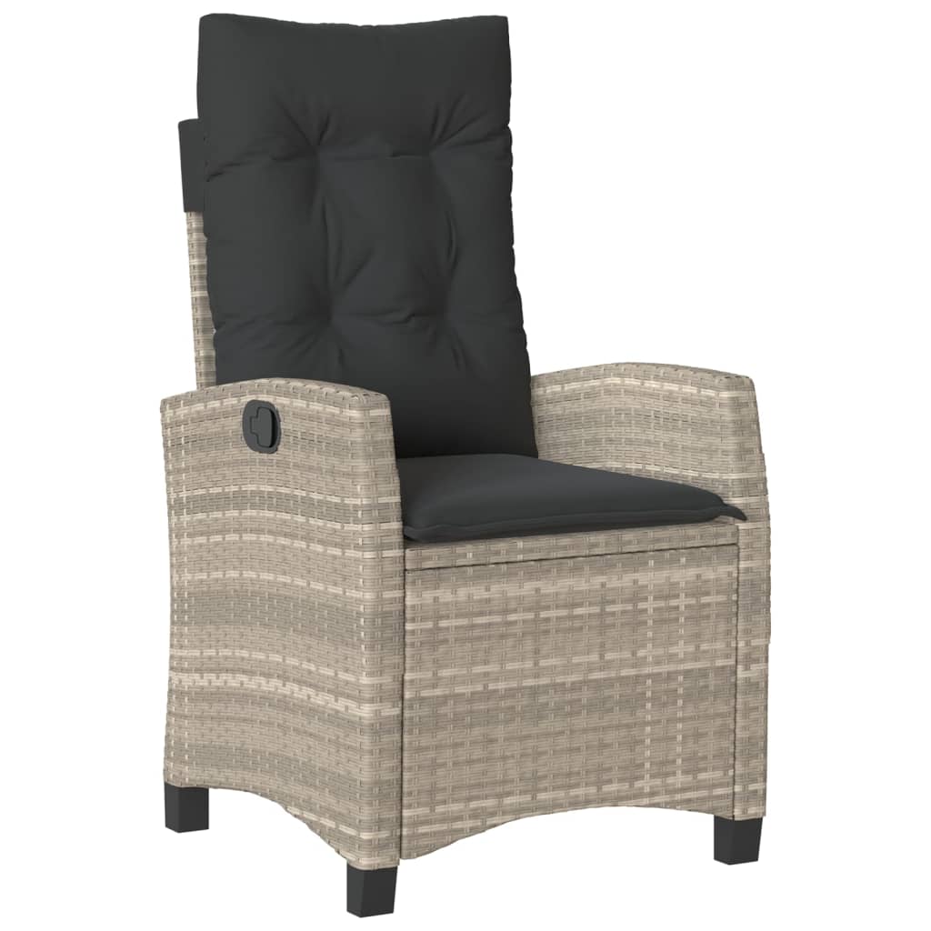 Ensemble à manger de jardin et coussins 5 pcs gris clair rotin