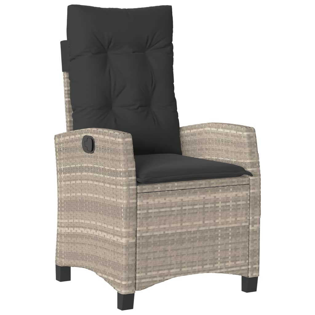 Ensemble à manger de jardin et coussins 5 pcs gris clair rotin