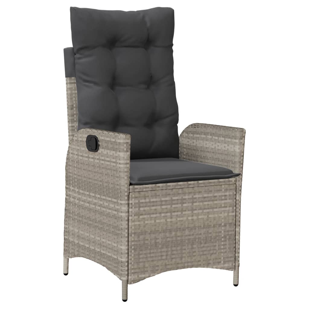 Ensemble à manger de jardin et coussins 5 pcs gris clair rotin