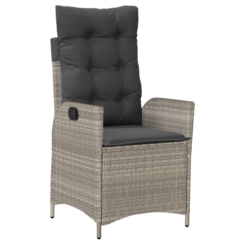 Ensemble à manger de jardin et coussins 7 pcs gris clair rotin