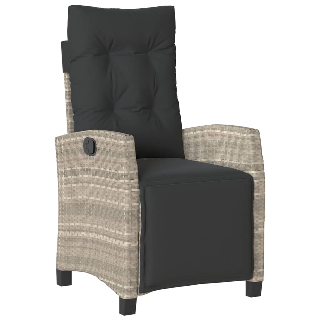 Ensemble à manger de jardin et coussins 5 pcs gris clair rotin