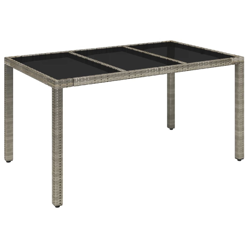 Ensemble à manger de jardin 5 pcs coussins gris résine tressée