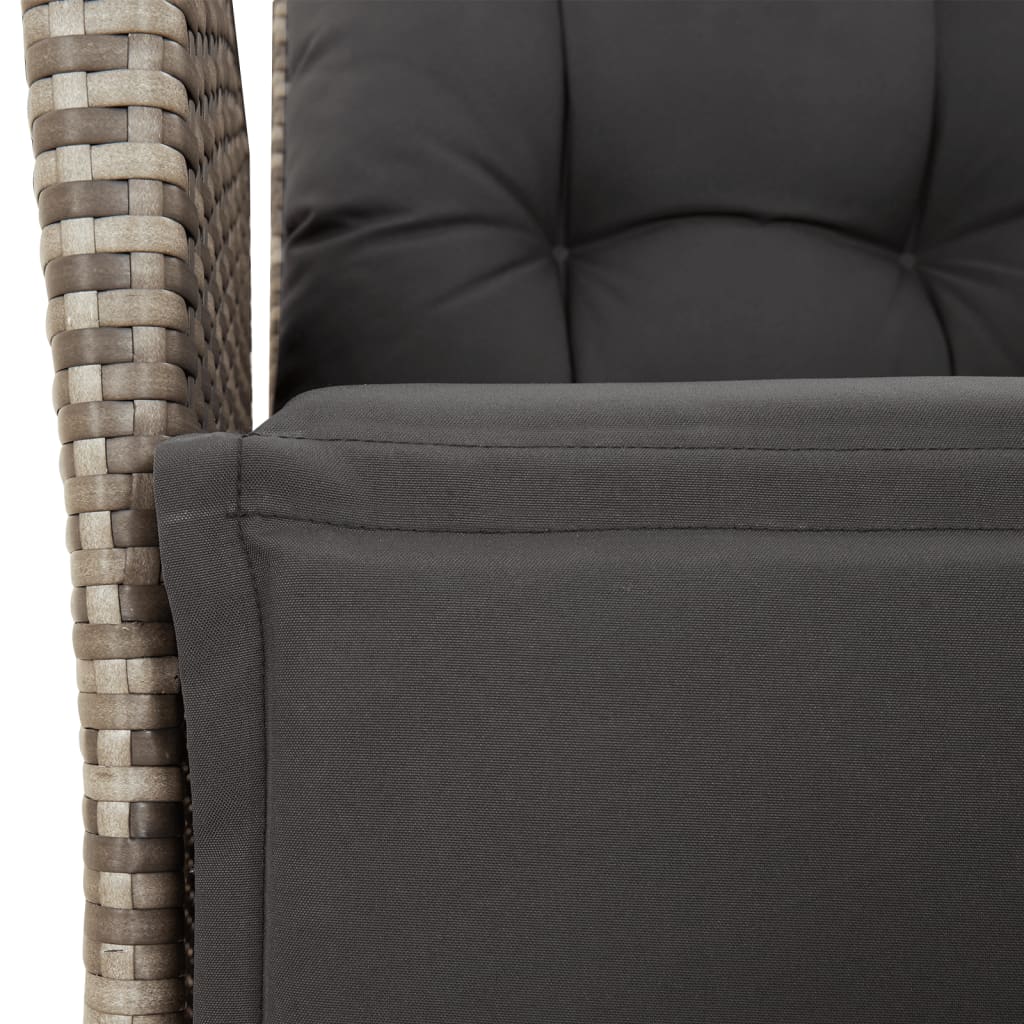 Ensemble à manger de jardin 5 pcs coussins gris résine tressée