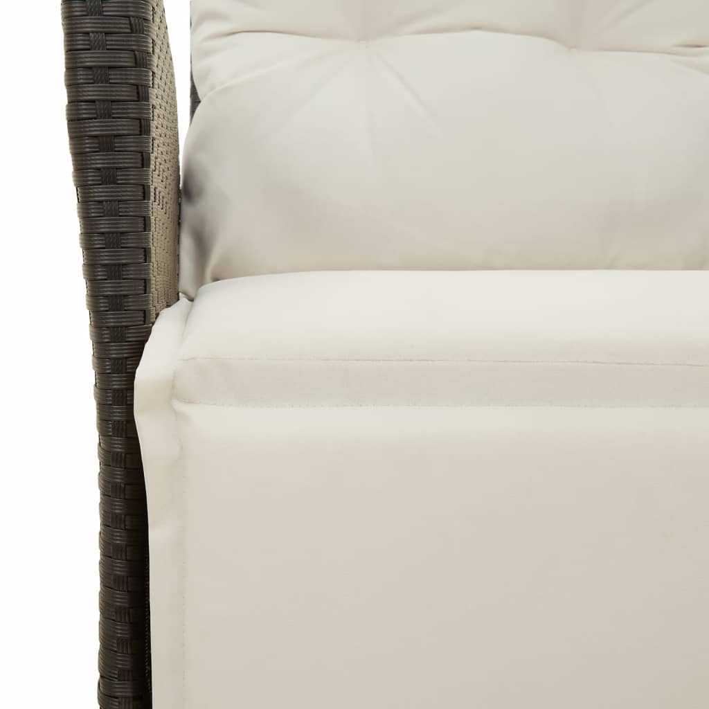 Ensemble à manger de jardin avec coussins 3 pcs Noir