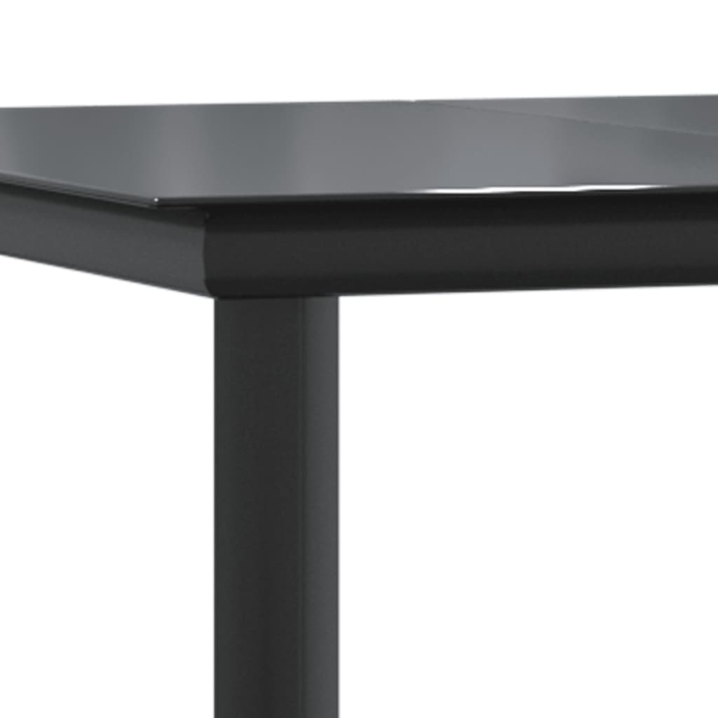 Ensemble à manger de jardin coussins 5pcs Noir Résine tressée