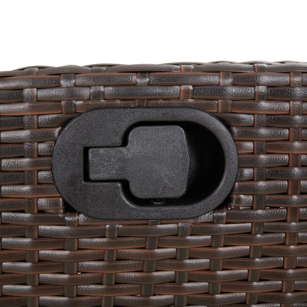 Ensemble à manger de jardin 5 pcs et coussins marron poly rotin