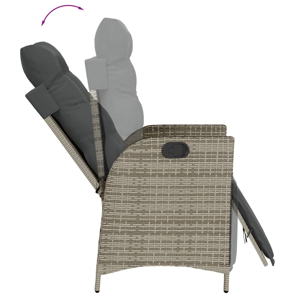 Ensemble à manger de jardin 5 pcs coussins gris résine tressée