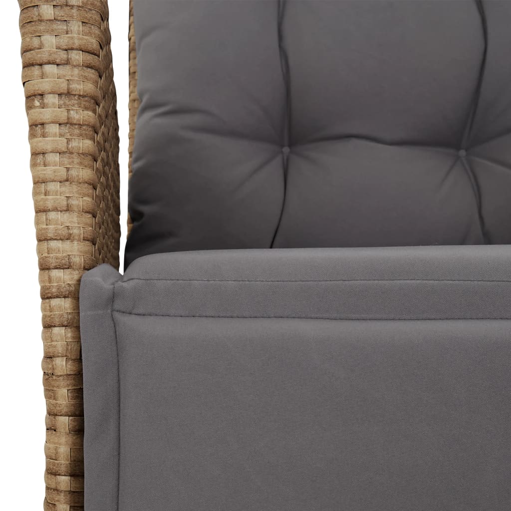 Ensemble à manger de jardin coussins 5 pcs mélange beige rotin
