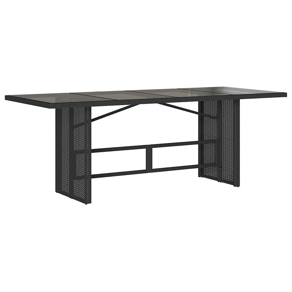 Ensemble à manger de jardin coussins 7pcs Noir Résine tressée