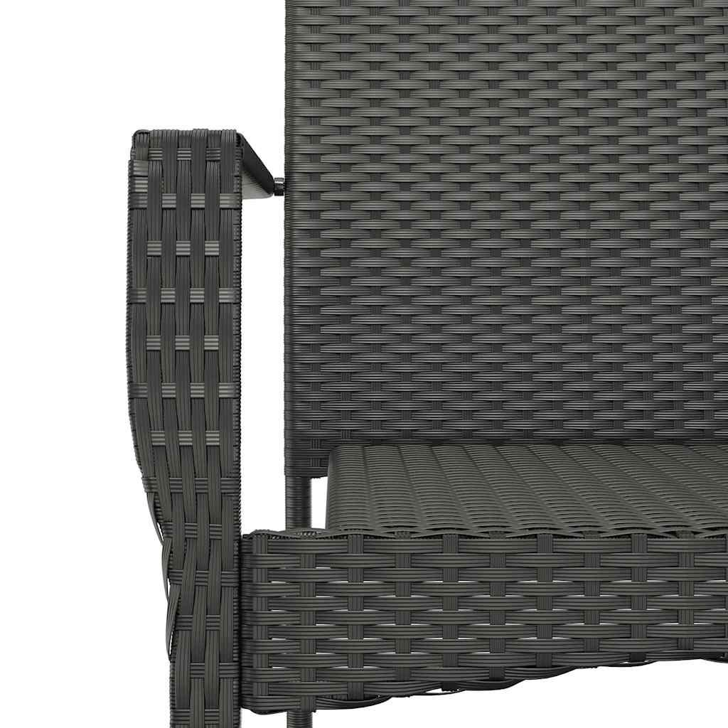 Ensemble à manger de jardin 9pcs coussins noir résine tressée