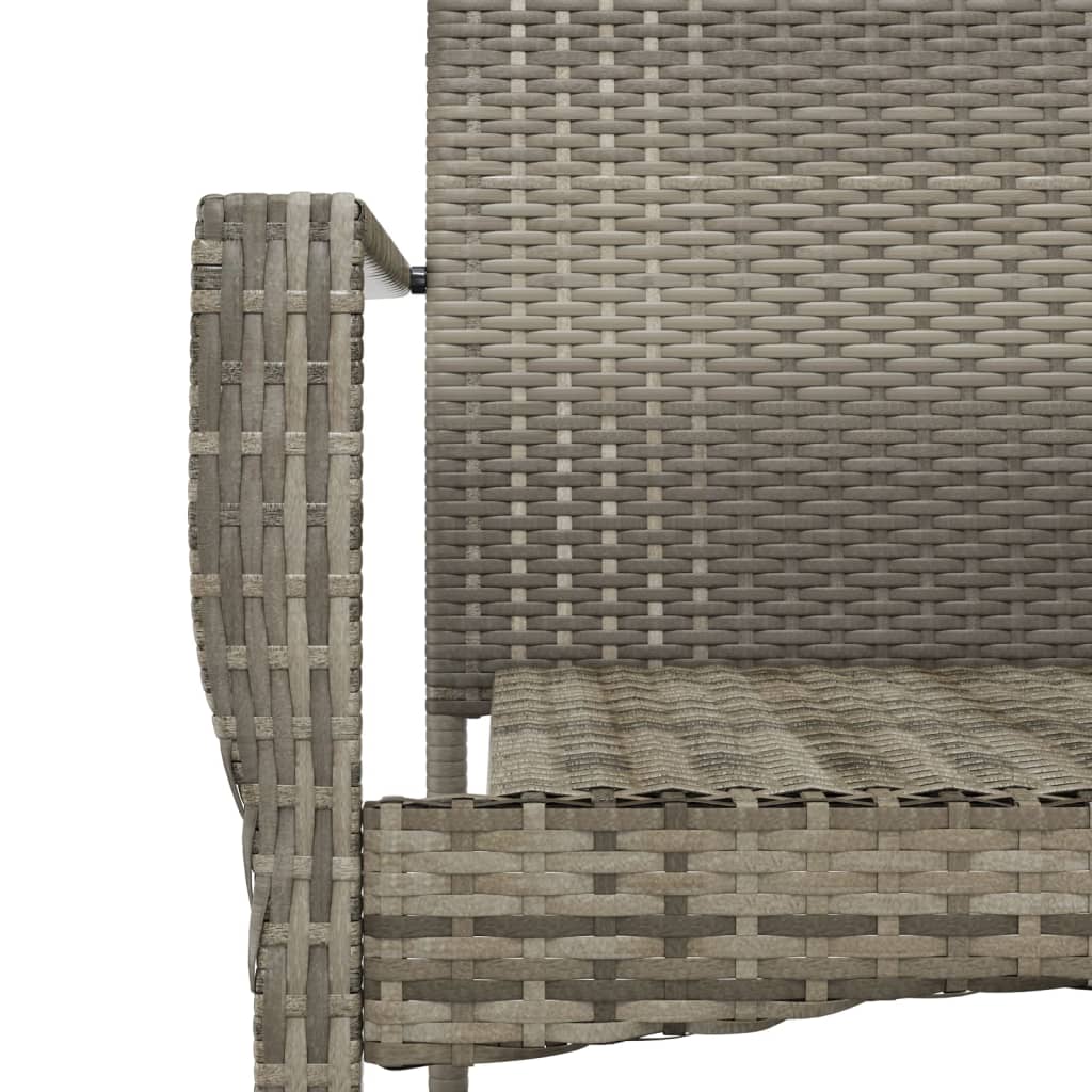 Ensemble à manger de jardin et coussins 7 pcs gris rotin