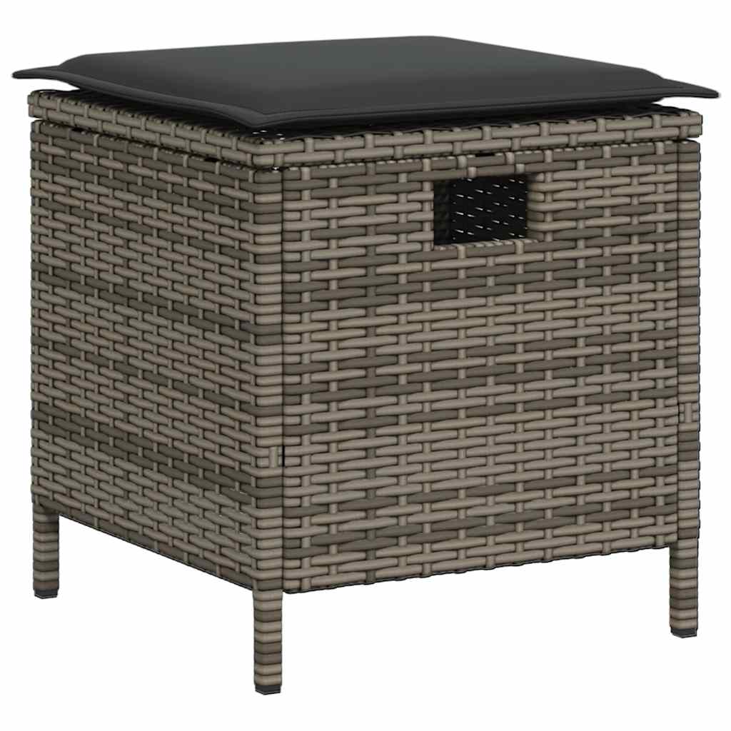 Ensemble de canapé de jardin 6 pcs avec coussins en forme de L gris résine tressée