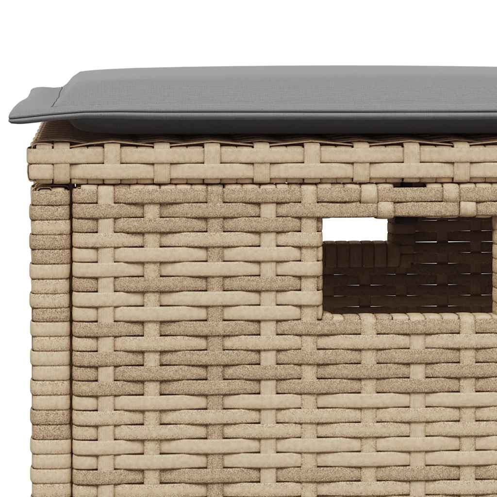 Ensemble de canapé de jardin 6 pcs avec coussins en forme de L beige résine tressée
