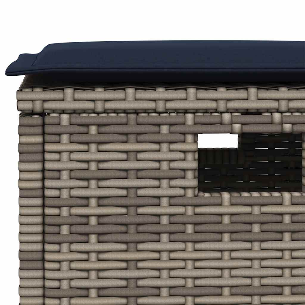 Ensemble de canapé de jardin 6 pcs avec coussins en forme de L gris résine tressée
