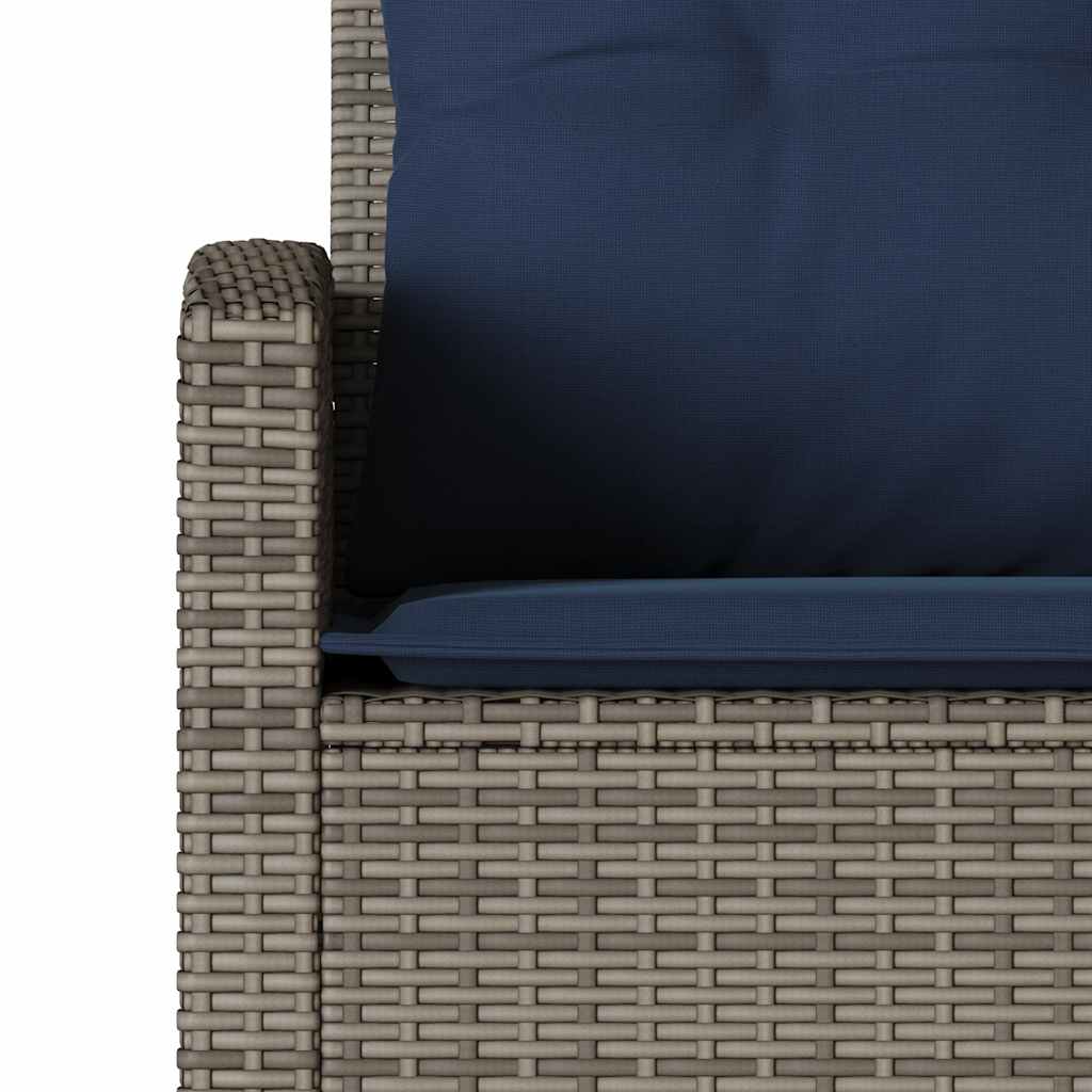 Ensemble de canapé de jardin 6 pcs avec coussins en forme de L gris résine tressée