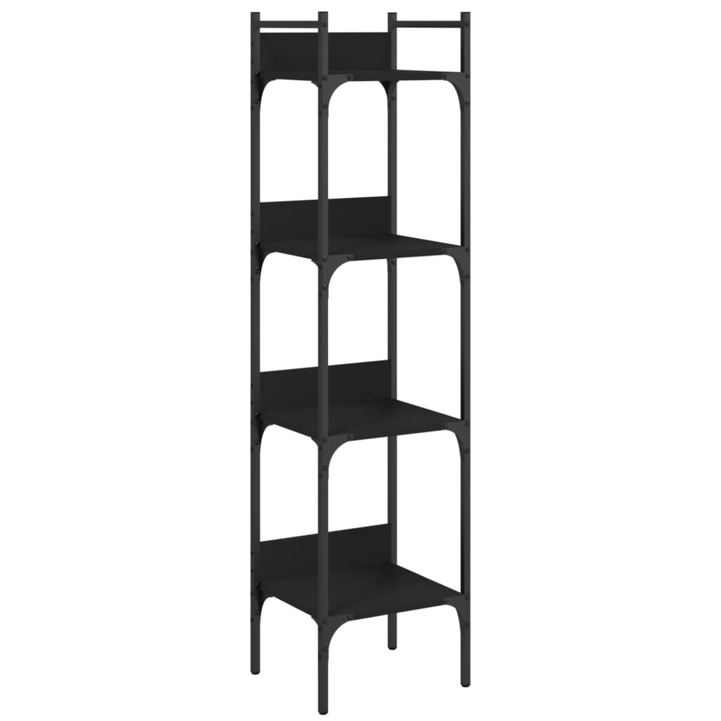 Bibliothèque à 4 niveaux noir 35x30x138,5 cm bois d'ingénierie - XIOS