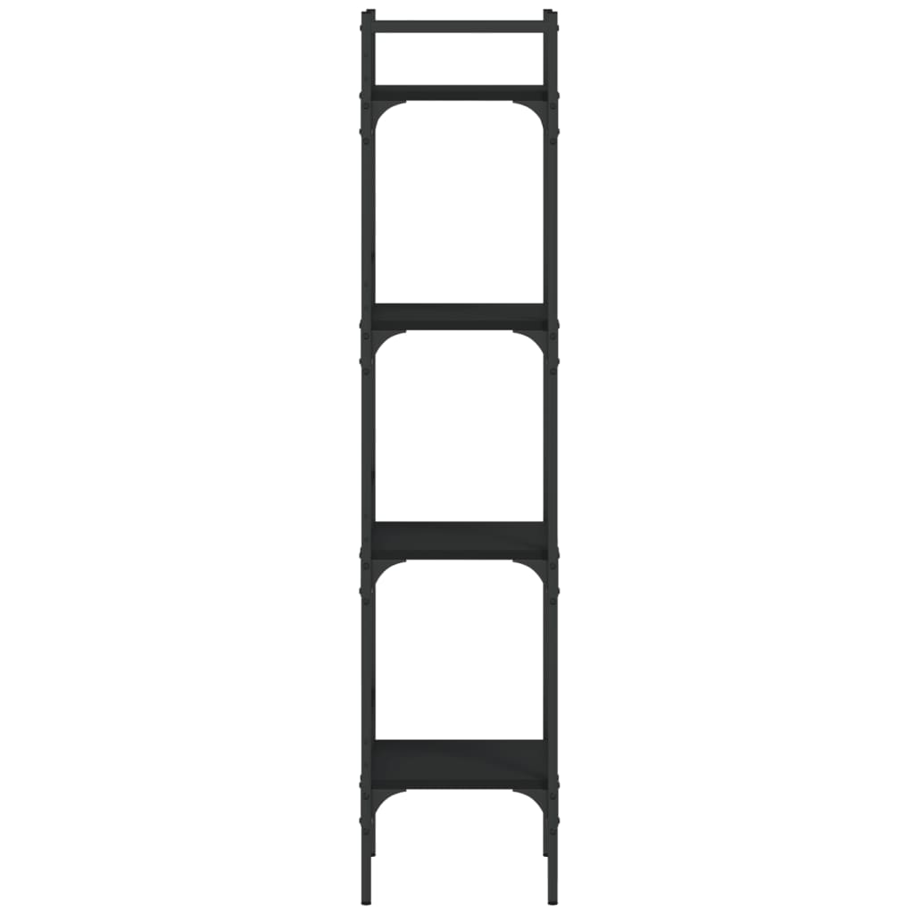 Bibliothèque à 4 niveaux noir 35x30x138,5 cm bois d'ingénierie - XIOS