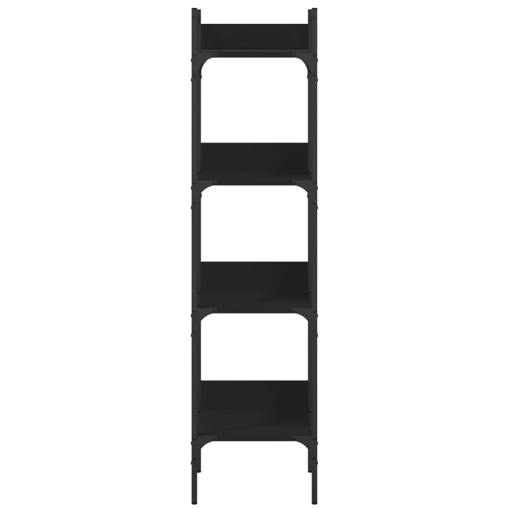 Bibliothèque à 4 niveaux noir 35x30x138,5 cm bois d'ingénierie - XIOS