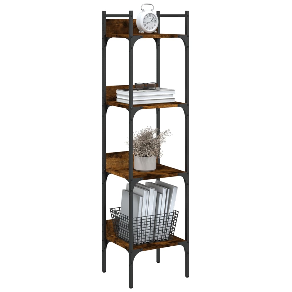 Bibliothèque à 4 niveaux chêne 35x30x138,5 cm bois d'ingénierie - XIOS