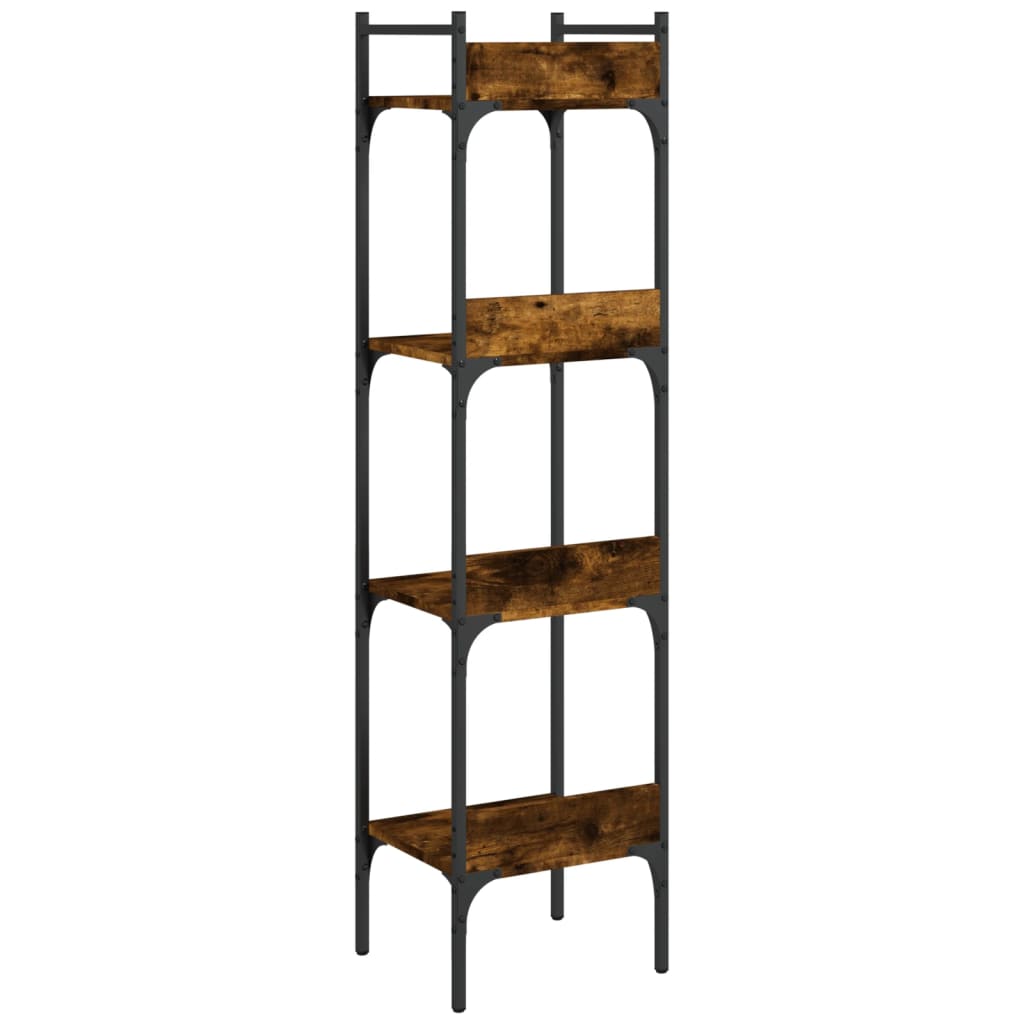Bibliothèque à 4 niveaux chêne 35x30x138,5 cm bois d'ingénierie - XIOS