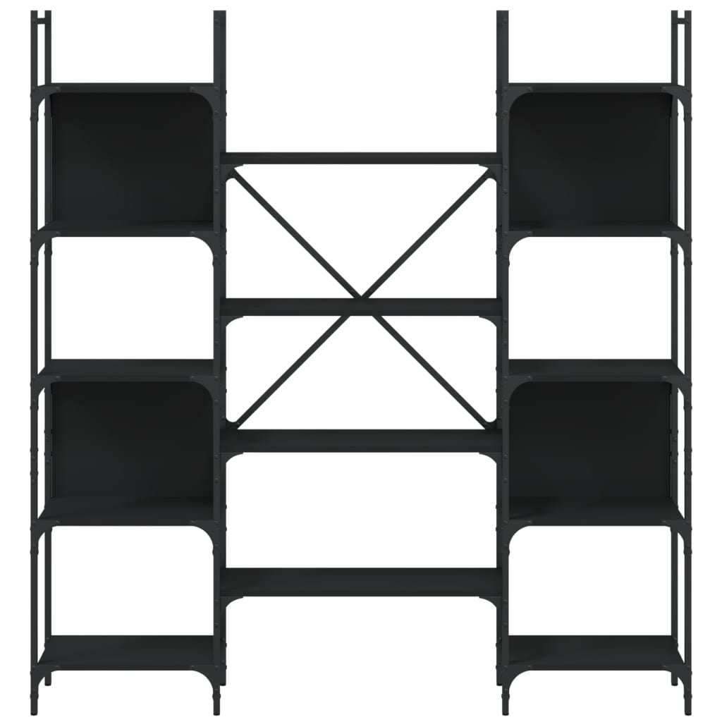 Bibliothèque noir 155,5x24x166,5 cm bois d'ingénierie - XIOS