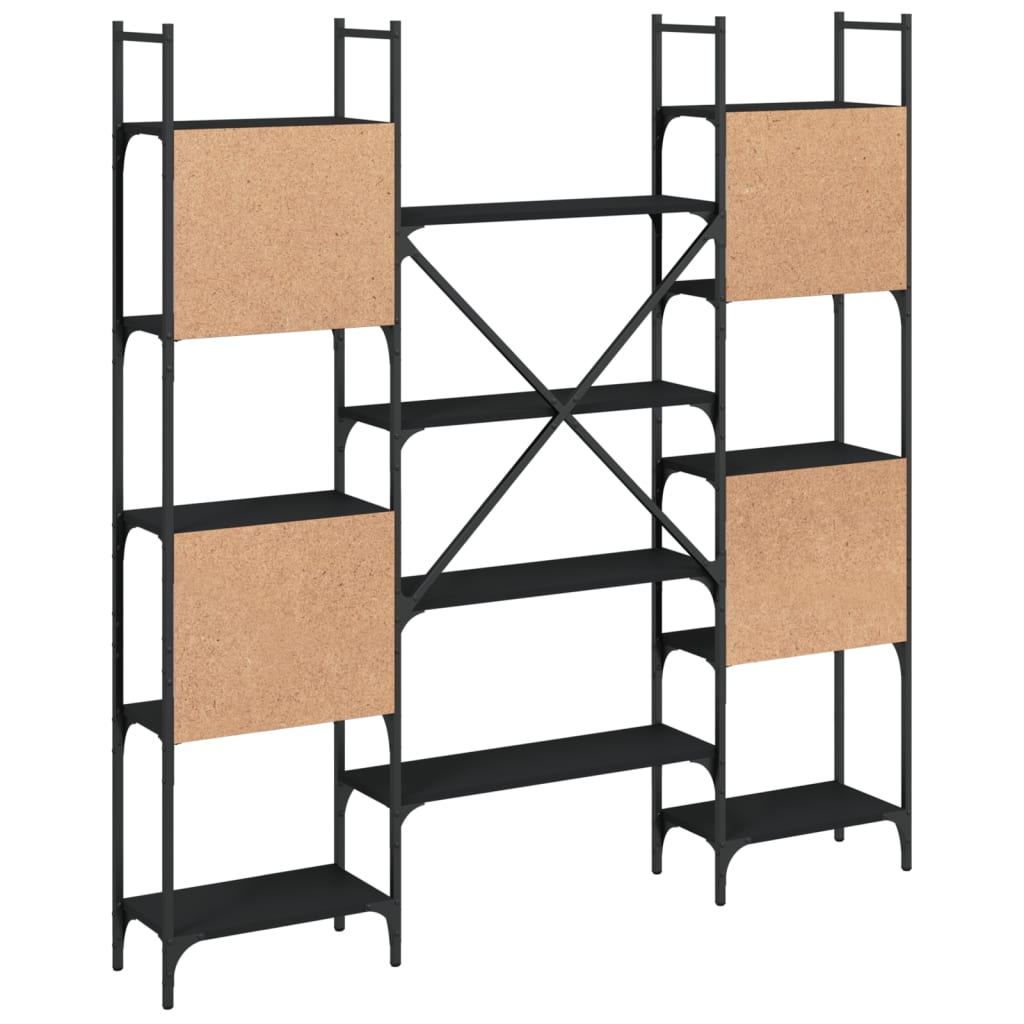 Bibliothèque noir 155,5x24x166,5 cm bois d'ingénierie - XIOS
