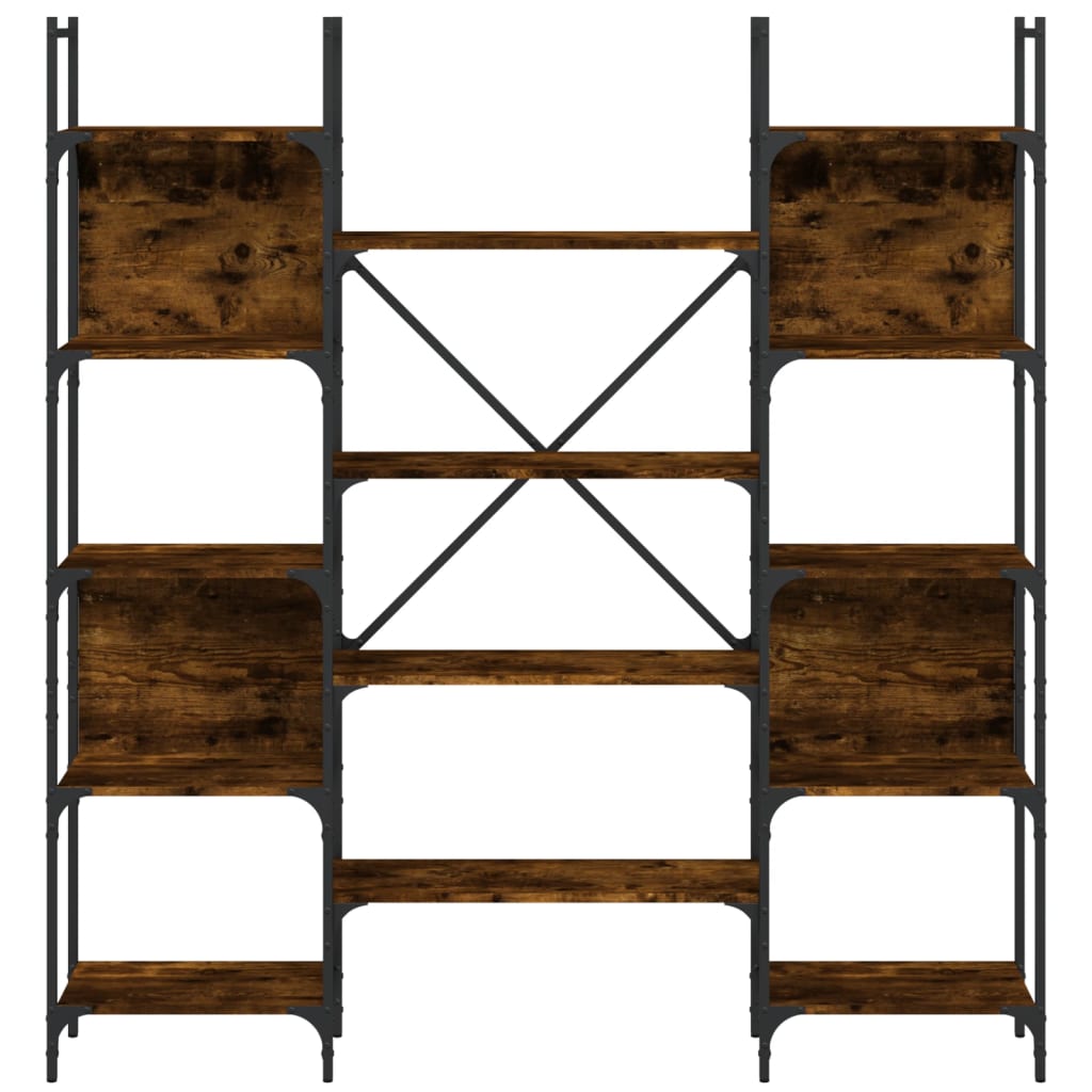 Bibliothèque chêne fumé 155,5x24x166,5 cm bois d'ingénierie - XIOS