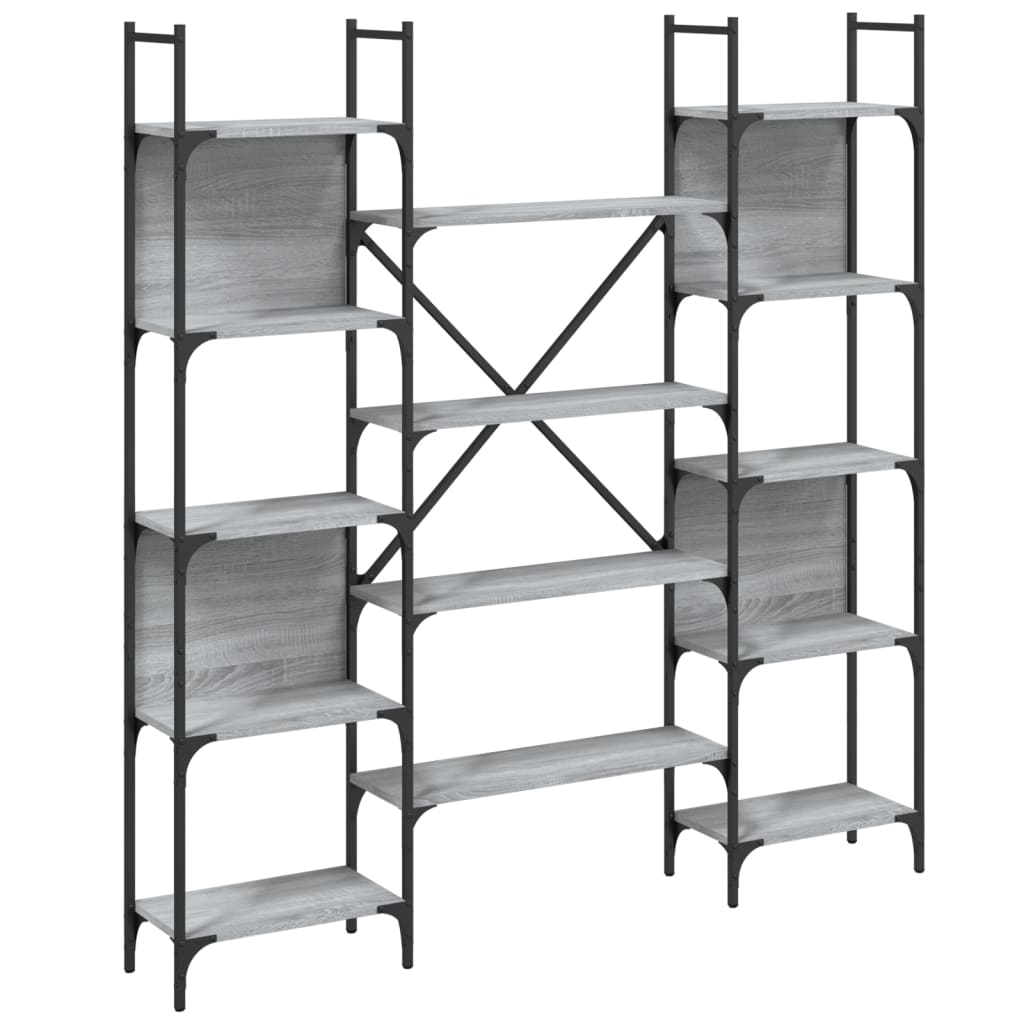 Bibliothèque sonoma gris 155,5x24x166,5 cm bois d'ingénierie - XIOS