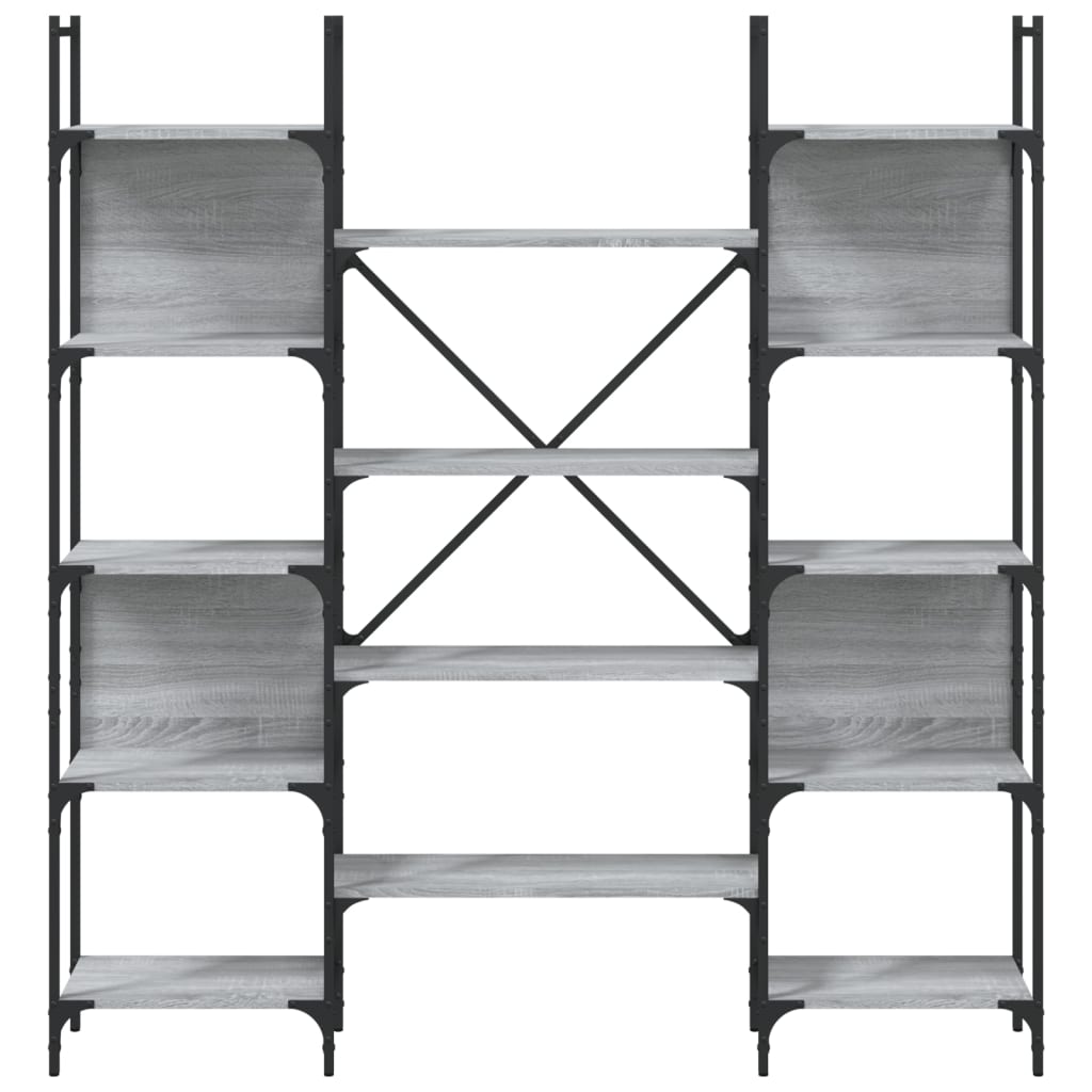 Bibliothèque sonoma gris 155,5x24x166,5 cm bois d'ingénierie - XIOS