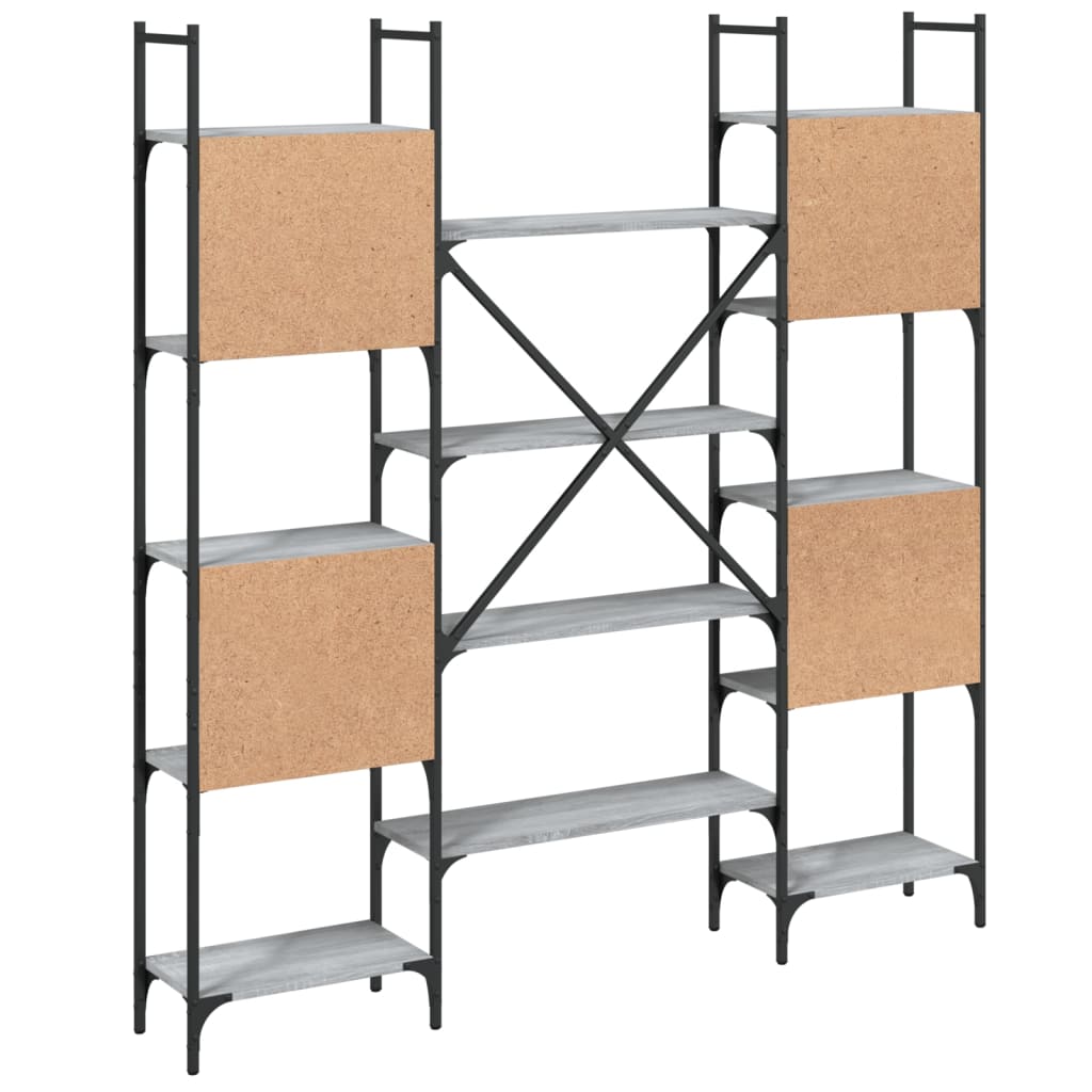 Bibliothèque sonoma gris 155,5x24x166,5 cm bois d'ingénierie - XIOS