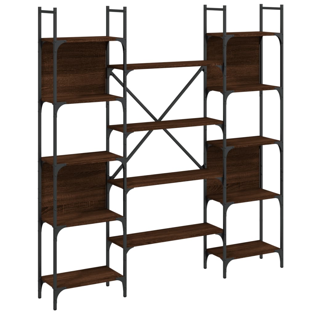 Bibliothèque chêne marron 155,5x24x166,5 cm bois d'ingénierie - XIOS